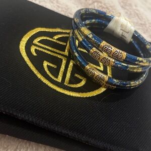 Stylish Blue and Gold Bracelet Set